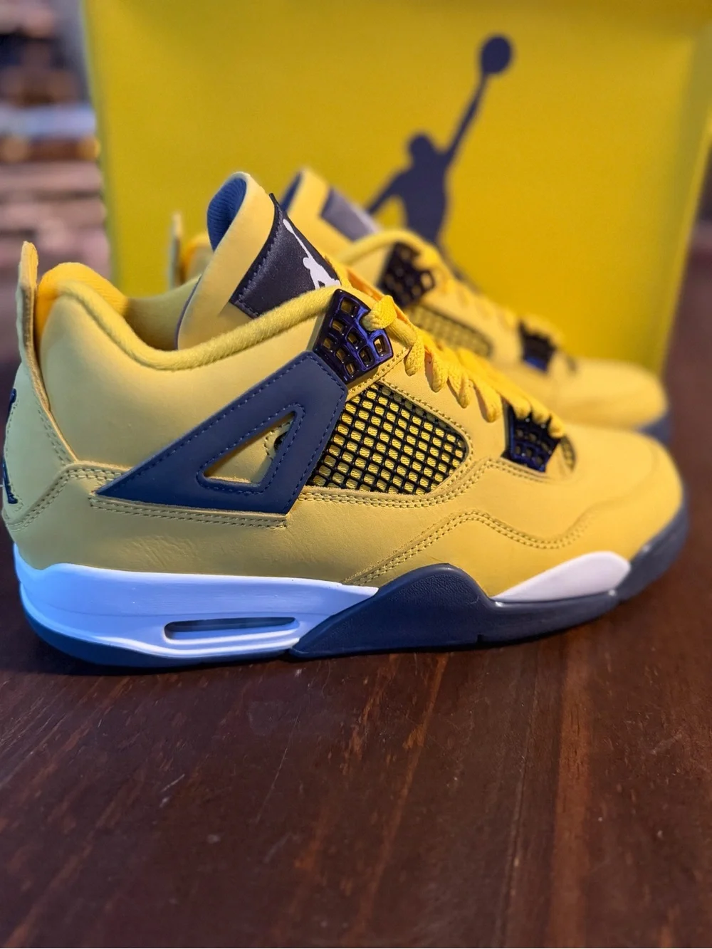 Nike Air Jordan 4 Retro 'Lightning' Sneakers in Tour Yellow - Size 9M DeadStock